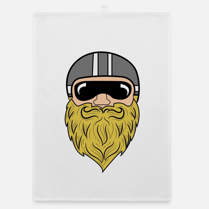 Barbe Barbe Barbe Barbe Coiffure Moustache Barbe Porteur - Torchon bio - blanc