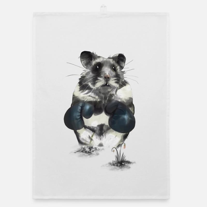 Hamster combatif sur le ring de boxe Torchon bio