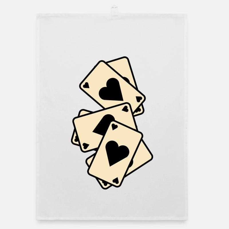 Herz-Ass-Kartenmischen Organic Geschirrtuch