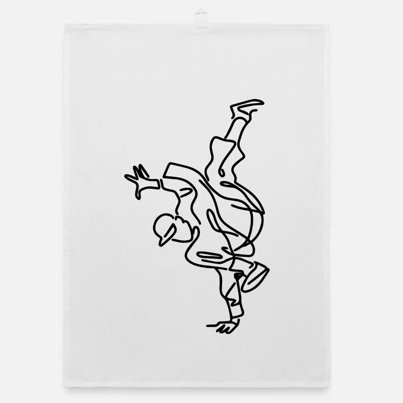 Breakdance Junge Zeichnung Organic Geschirrtuch