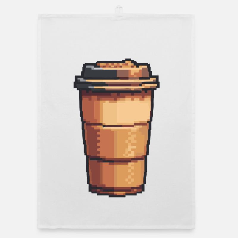 Pixel Coffee Mug Art Organic dish towel