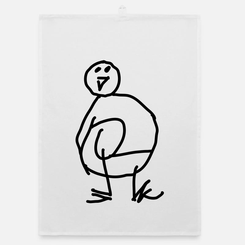 Doodle Penguin Organic dish towel