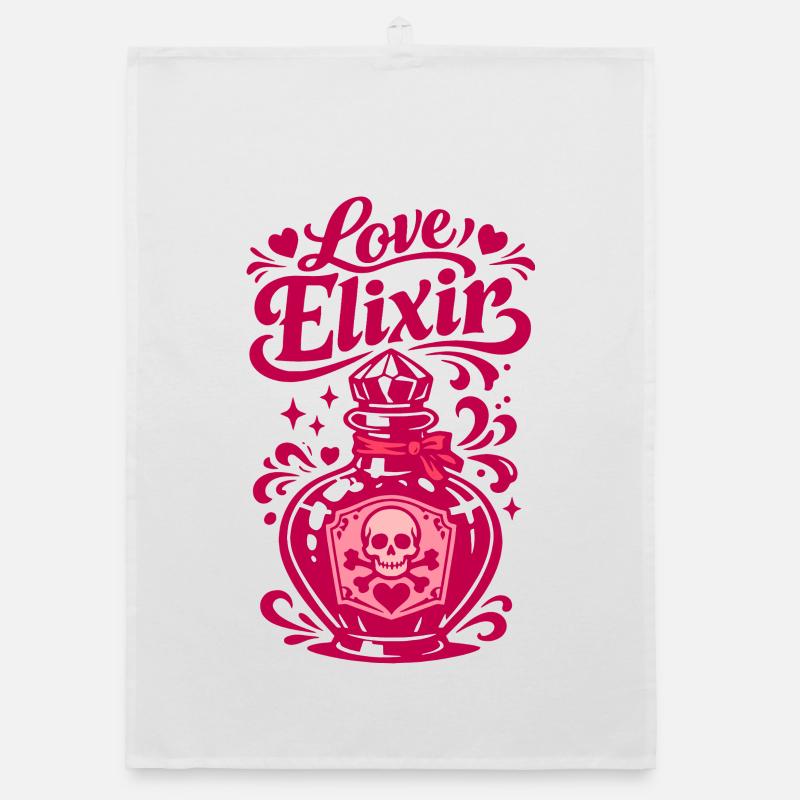 Bouteille de cœur Élixir d’Amour | La Saint-Valentin Torchon bio