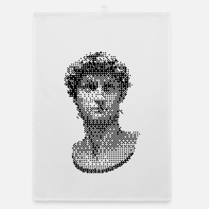 Michelangelo David sculpture design Organic dish towel