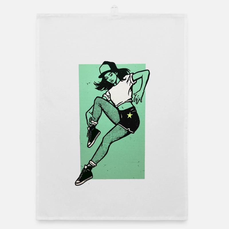 Female dancer #4 Organic dish towel
