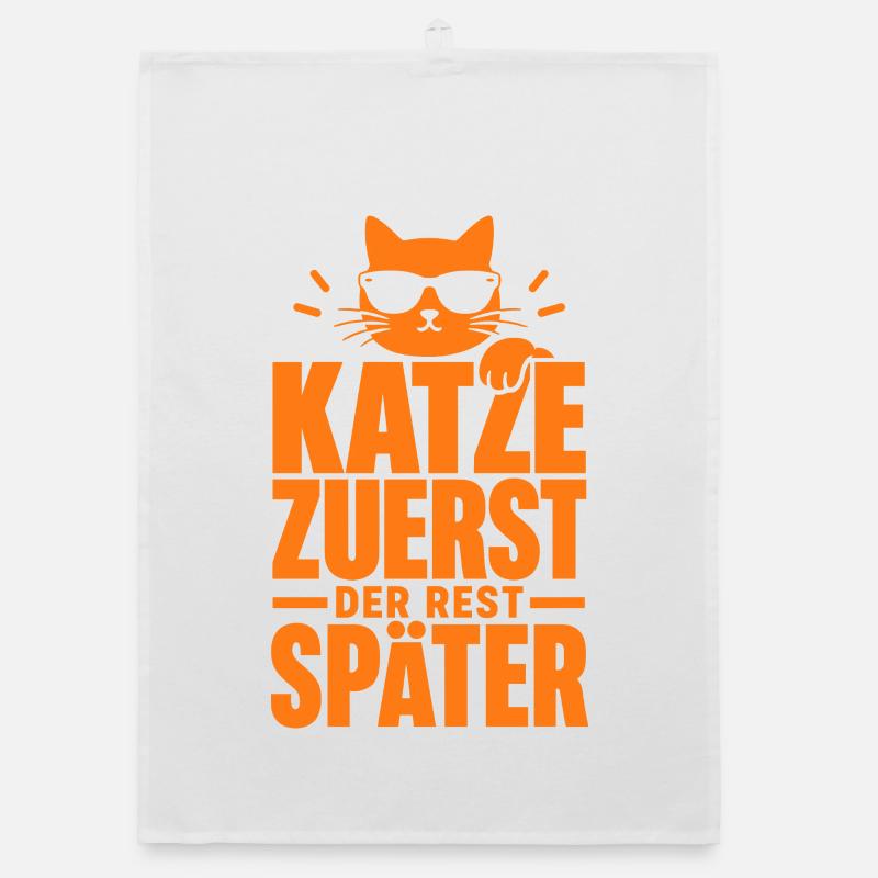 Katze Zuerst Der Rest Später Organic Geschirrtuch