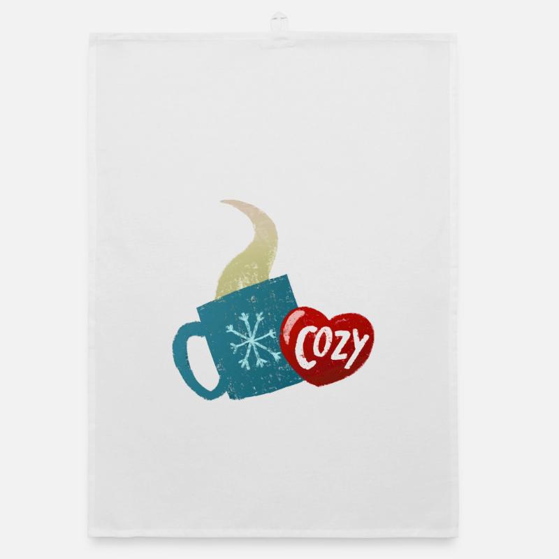 Sticker mug avec thé chaud - Torchon bio - blanc