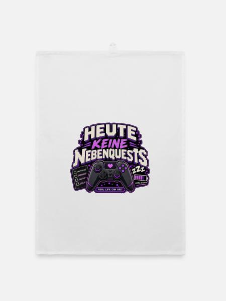 Heute keine Nebenquests Gaming | Gamer - Organic Geschirrtuch - Weiß - Vorne