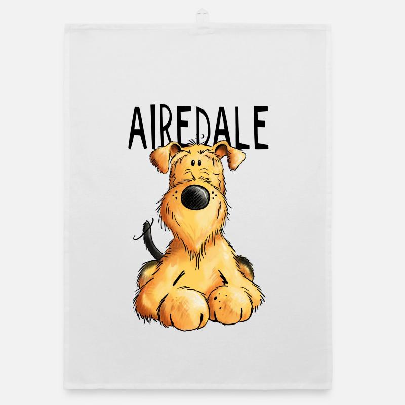 Witziger Airedale Terrier - Hund - Geschenk Organic Geschirrtuch