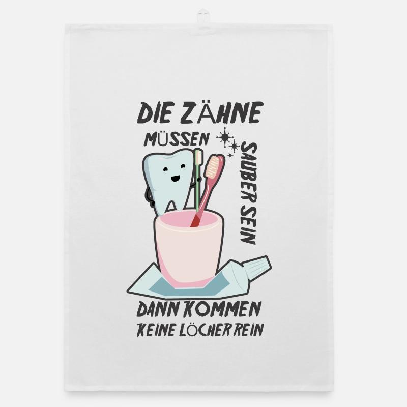 Kinderzahnarzt Spruch Organic Geschirrtuch