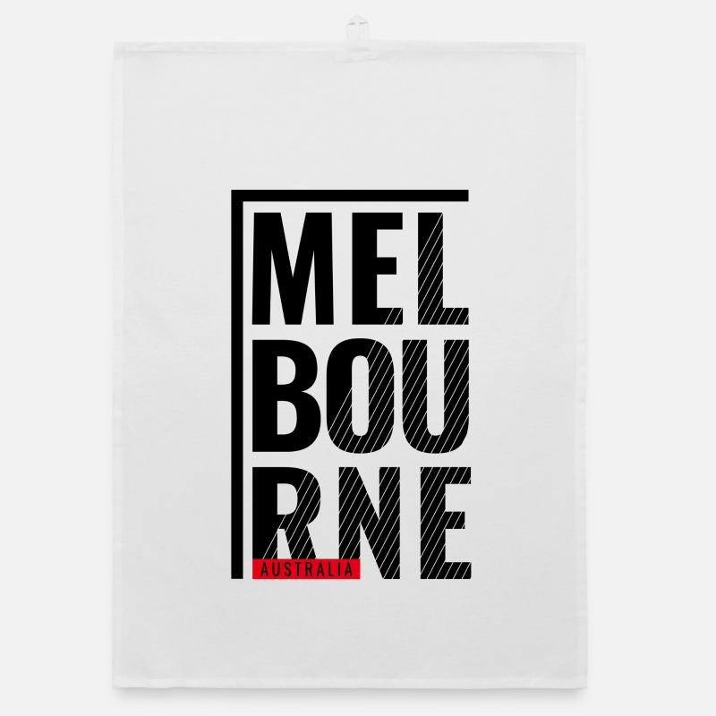 Melbourne Australia Typography Design Organic dish towel