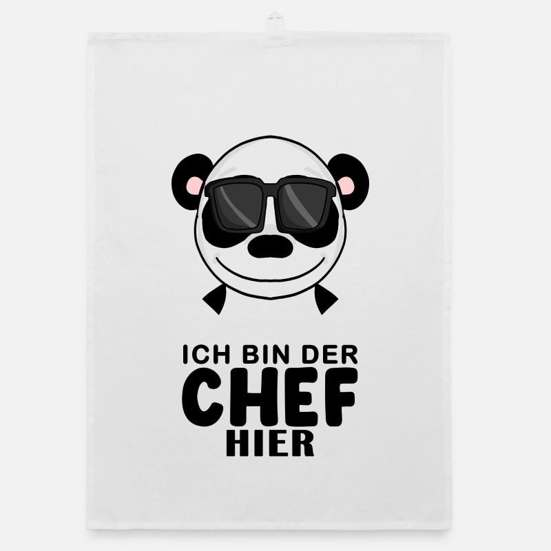 Chef Spruch Anführer Panda Motiv Organic Geschirrtuch