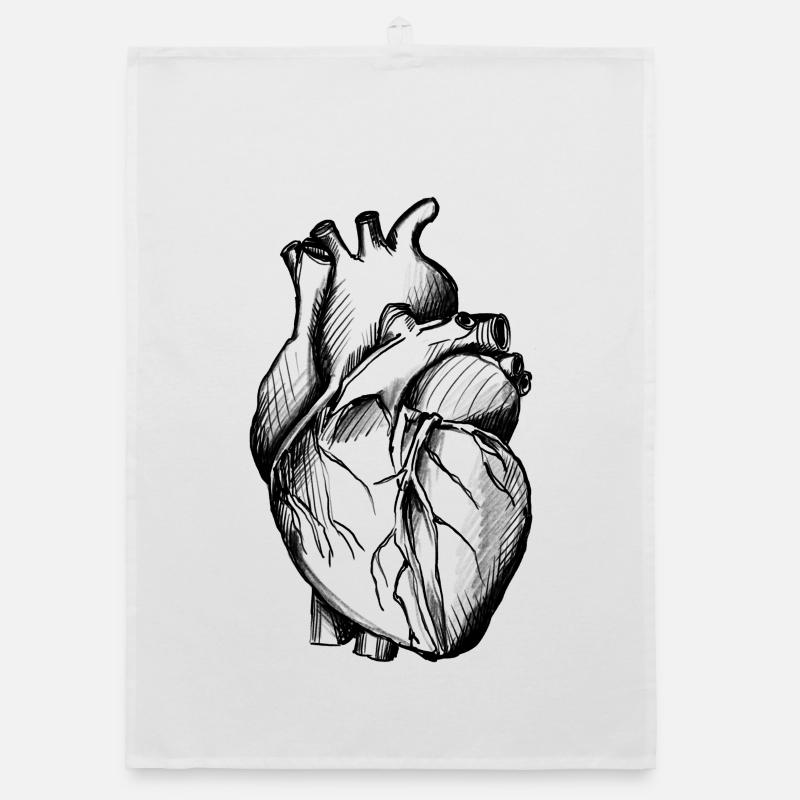 Heart Illustration Organic dish towel