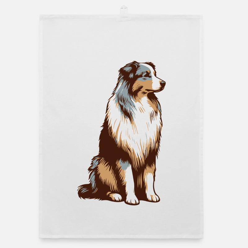 Australian Shepherd - Organic Geschirrtuch - Weiß