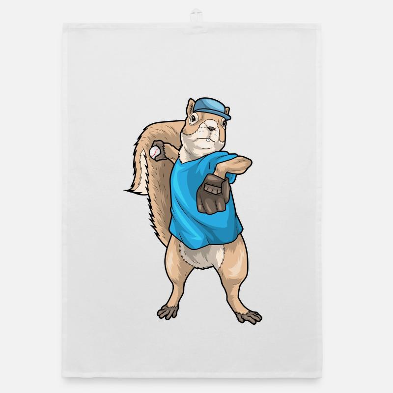 Squirrel Baseball Baseball Glove Organic dish towel