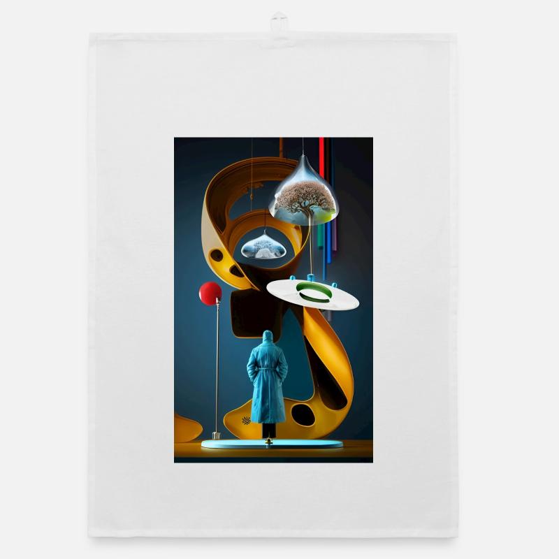 Surreal Dreamscape Illustration Design Organic dish towel
