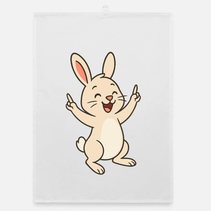 Cheerful Hoppy Bunny Organic dish towel