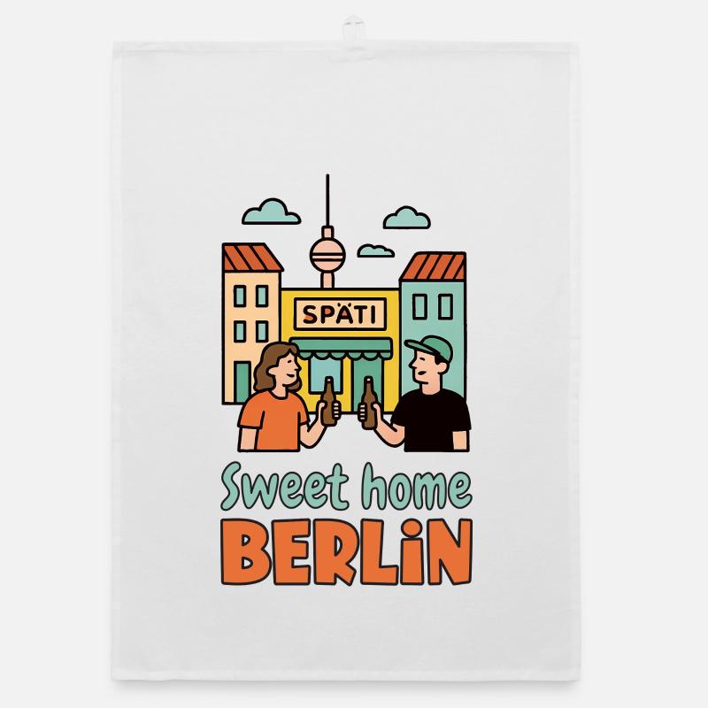 Späti - Sweet Home Berlin - Organic Geschirrtuch - Weiß
