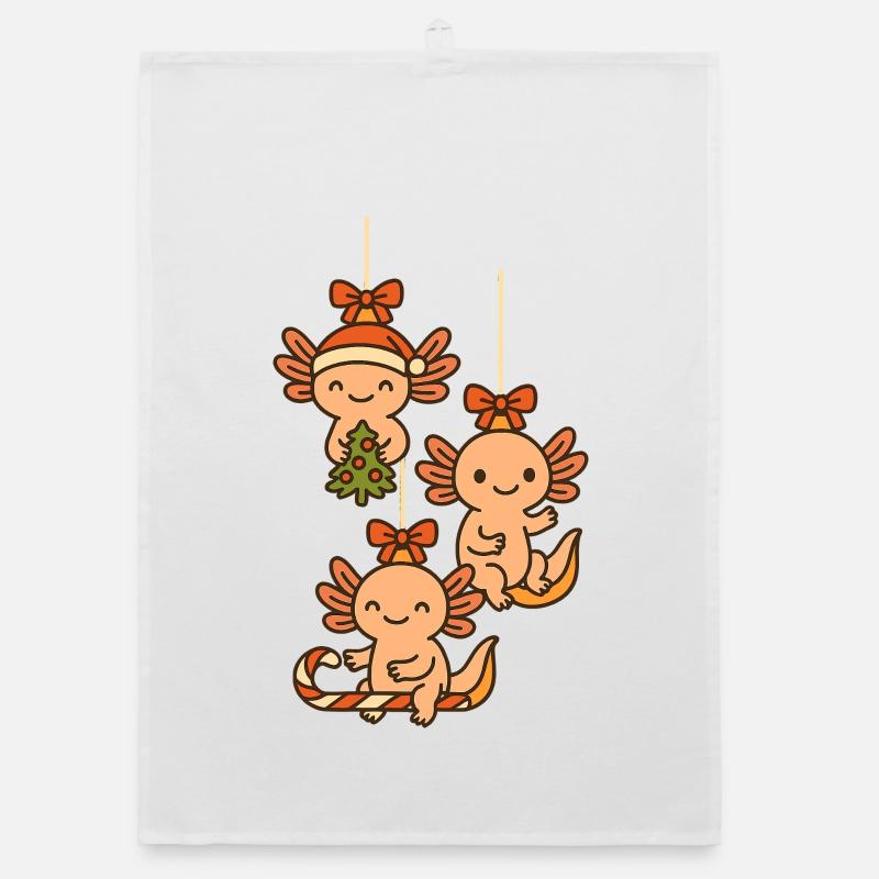 Mignon pendentif de Noël axolotl Torchon bio