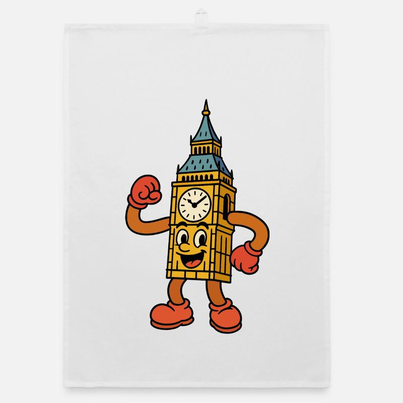 Big talking clock tower Organic dish towel
