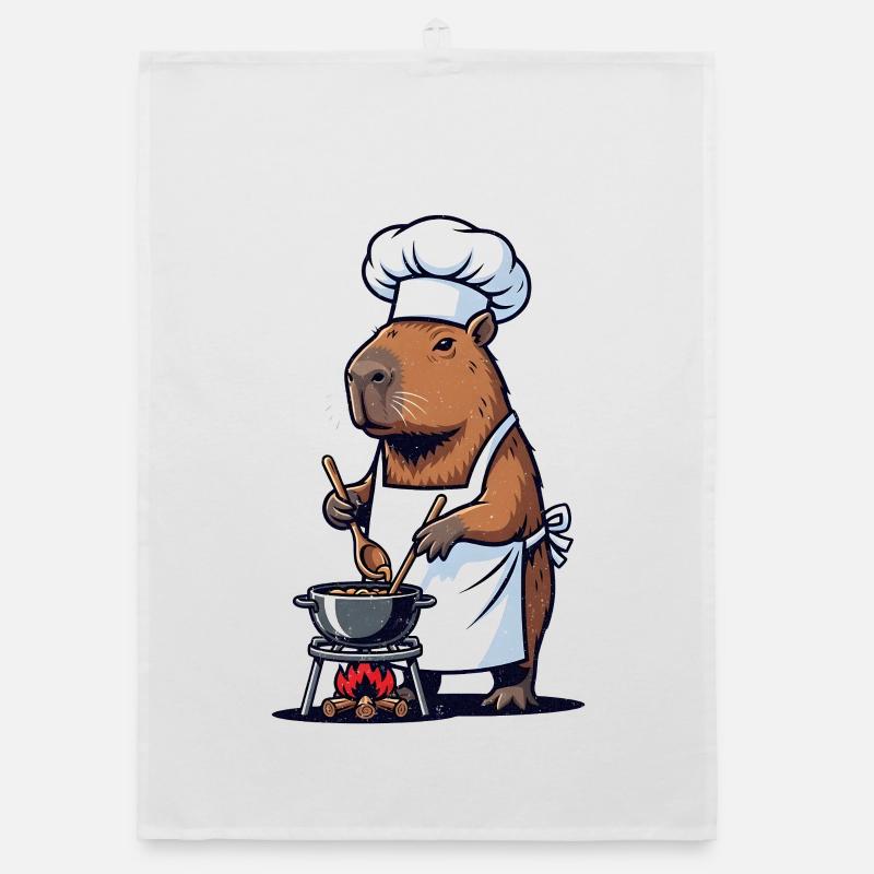 Chef Capybara Chef at the Pot Organic dish towel