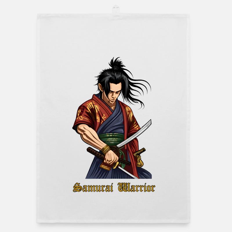 Samurai Warrior – Japanischer Krieger mit Katana Organic Geschirrtuch