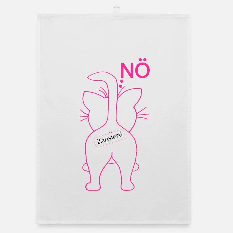 Chat par derrière. Non. Juste non. Rose. Torchon bio