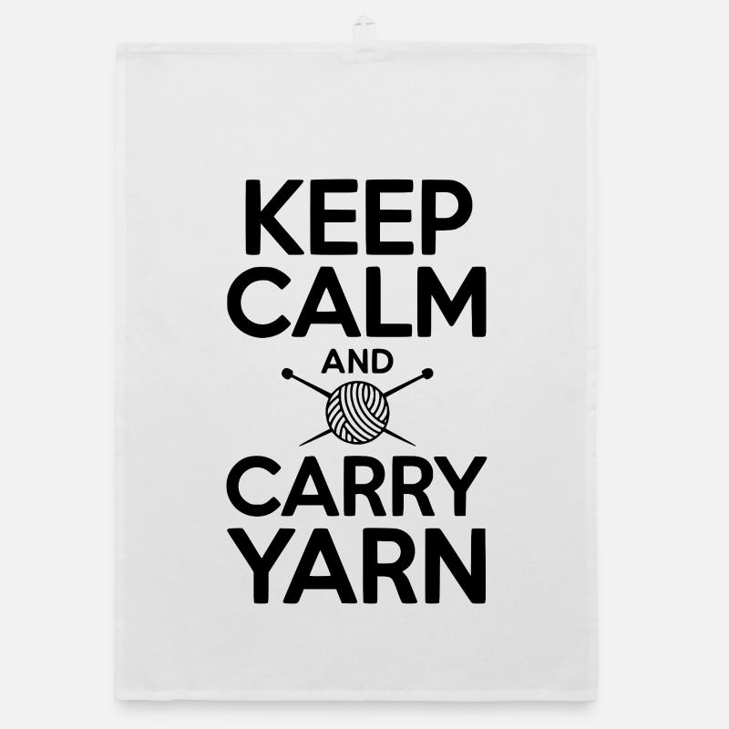 Keep Calm and Carry Yarn Organic dish towel