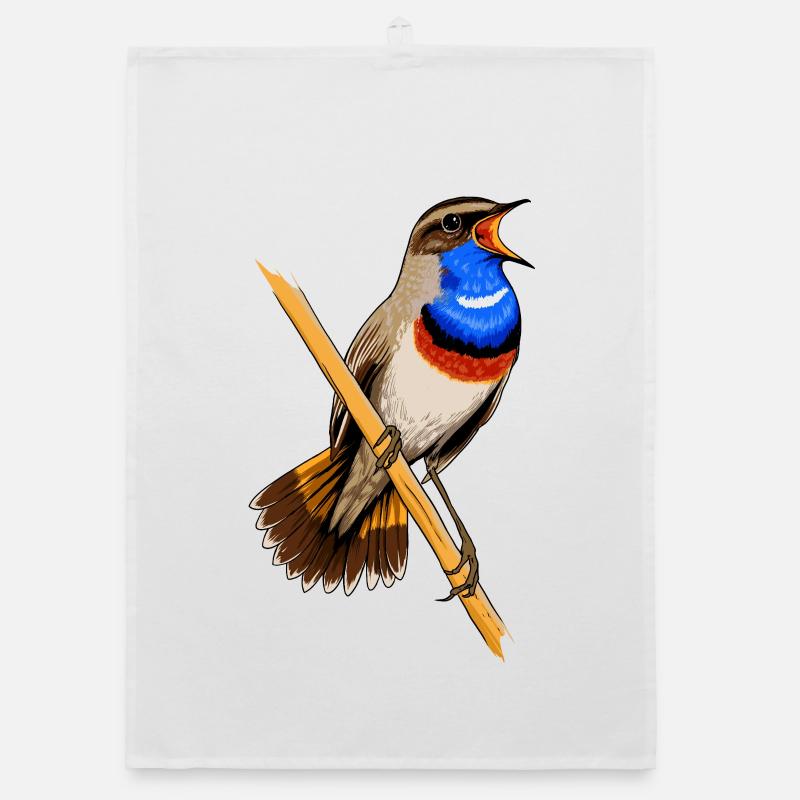 Blaukehle - Organic Geschirrtuch - Weiß