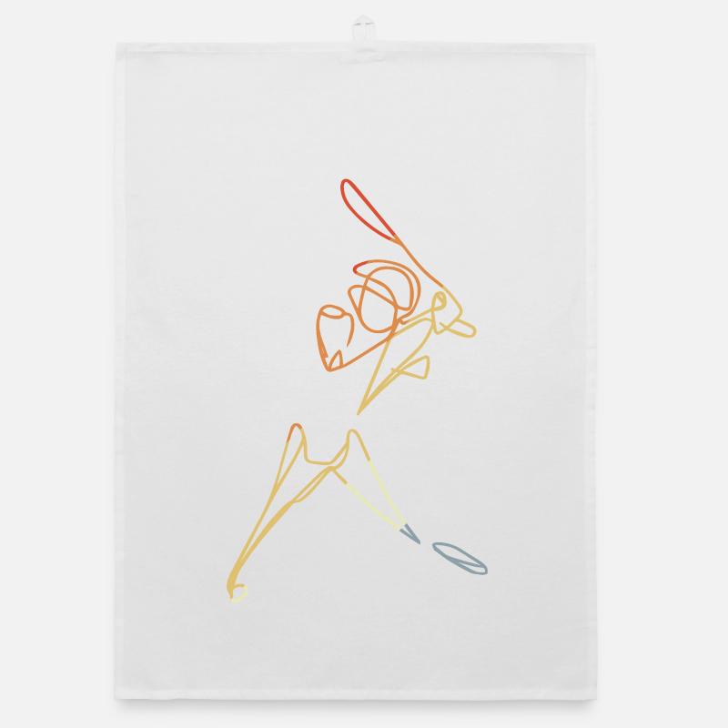 Cricketer Skizze Organic Geschirrtuch