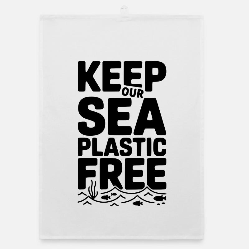 Gardez notre mer sans plastique Torchon bio