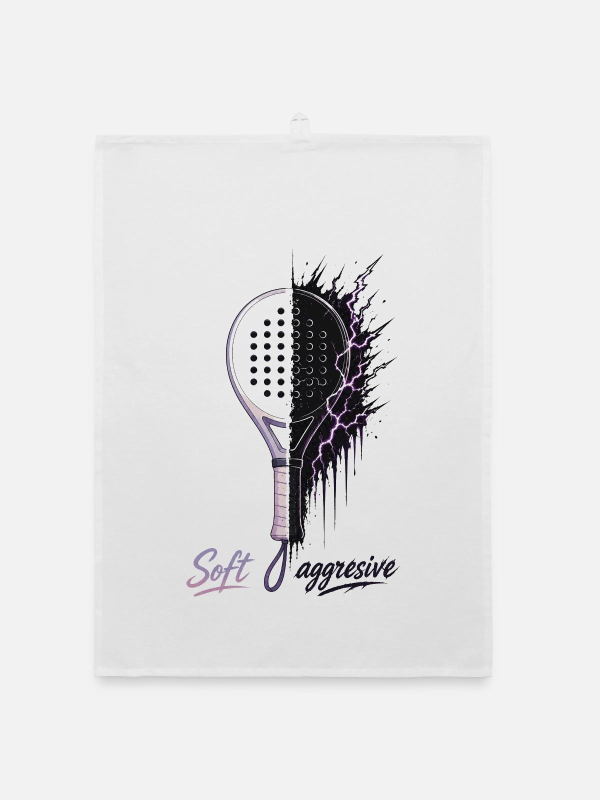 Soft Aggressive Padel Neon - Organic Geschirrtuch - Weiß - Vorne