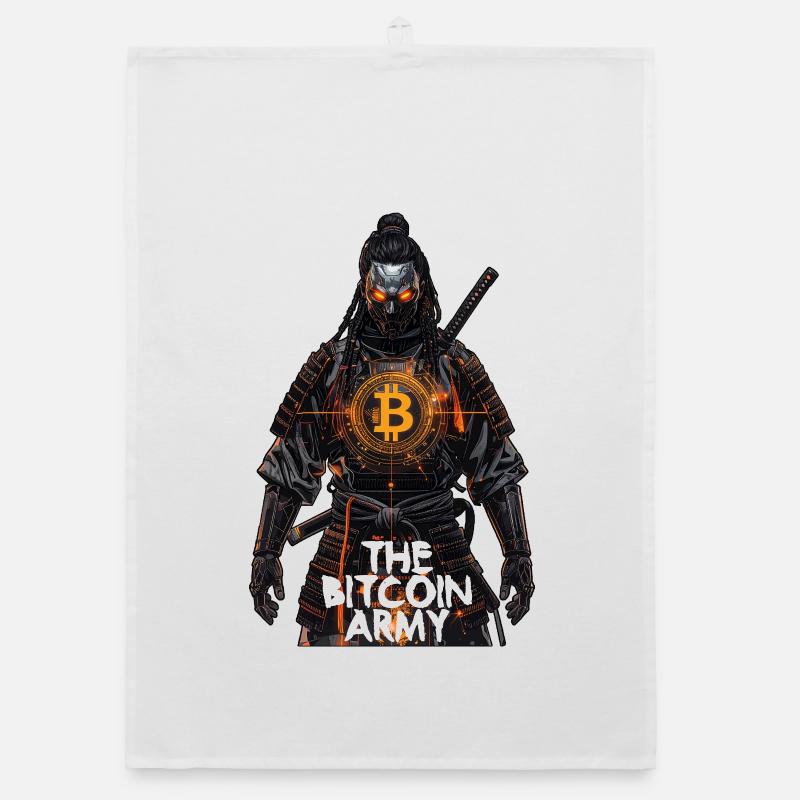Bitcoin Bazooka - The Bitcoin Army - Samurai 01 Organic dish towel