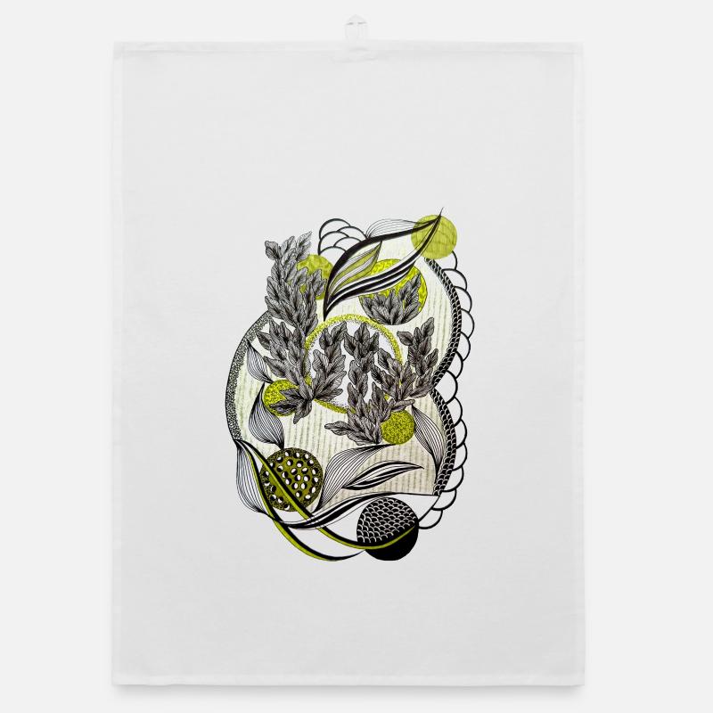 Kaleidoscopic plant graphics Organic dish towel