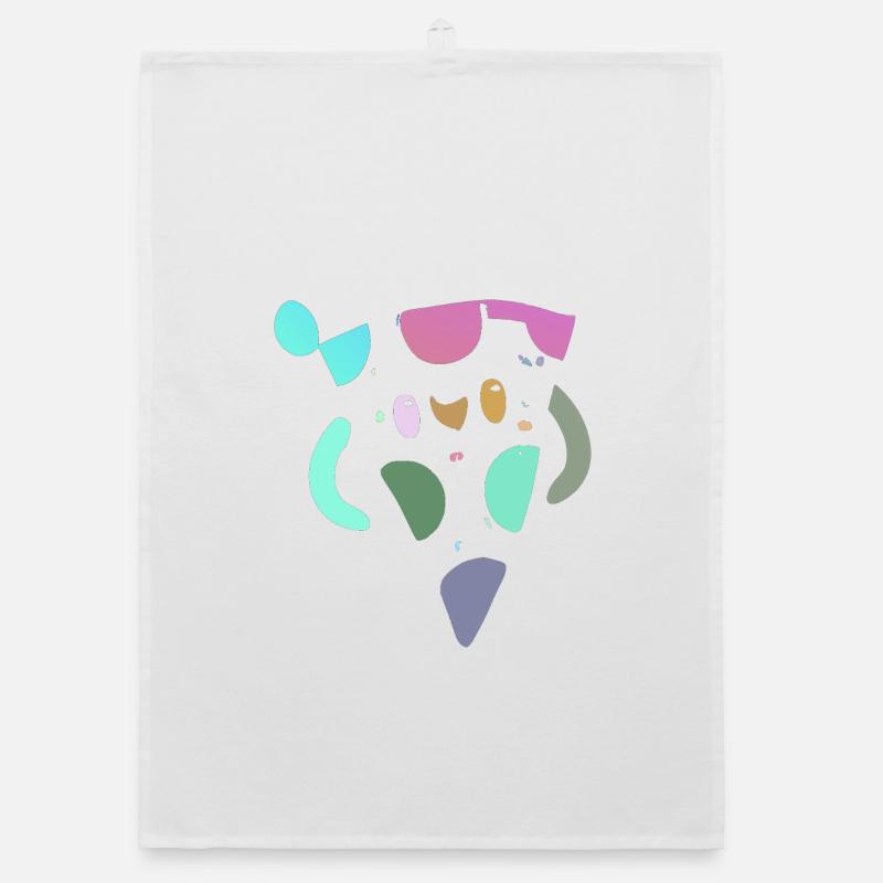 Mosaïque de pizza abstraite pastel Torchon bio