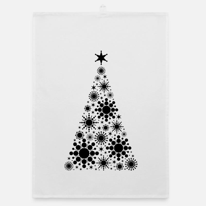 Sapin de Noël / Sapin de Noël fait de cercles - Torchon bio - blanc