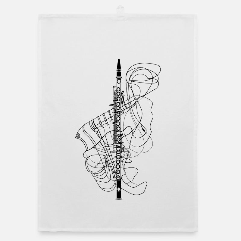 Flute Sketch Organic dish towel