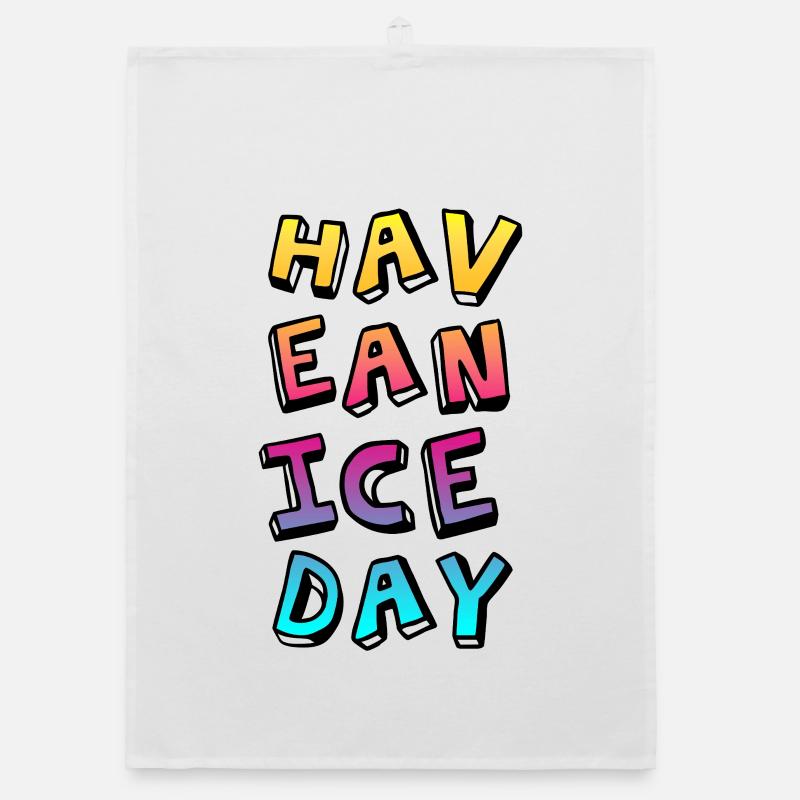 Have a nice Day Comic Course Summer Fun Sayings Organic dish towel