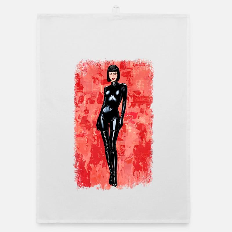 Latex Noir Distressed-Edition Organic Geschirrtuch