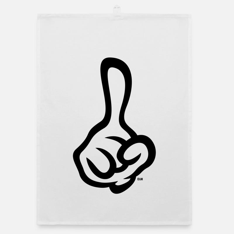 Index levé (doigt / main droite / 1C) Torchon bio