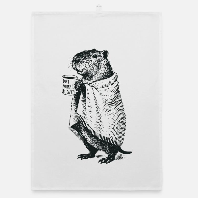 Don’t Worry Be Cappy - Automne Hiver Capybara Torchon bio