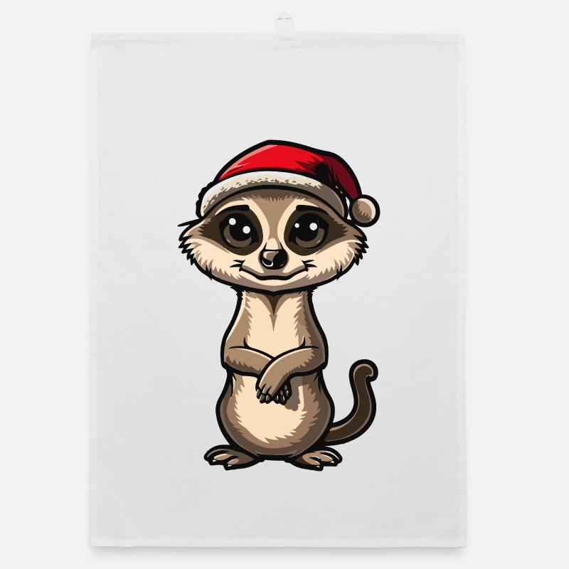 Erdmännchen Weihnachten Organic Geschirrtuch