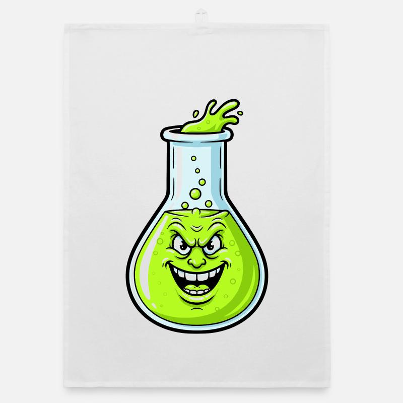Grinning Green Potion Organic dish towel