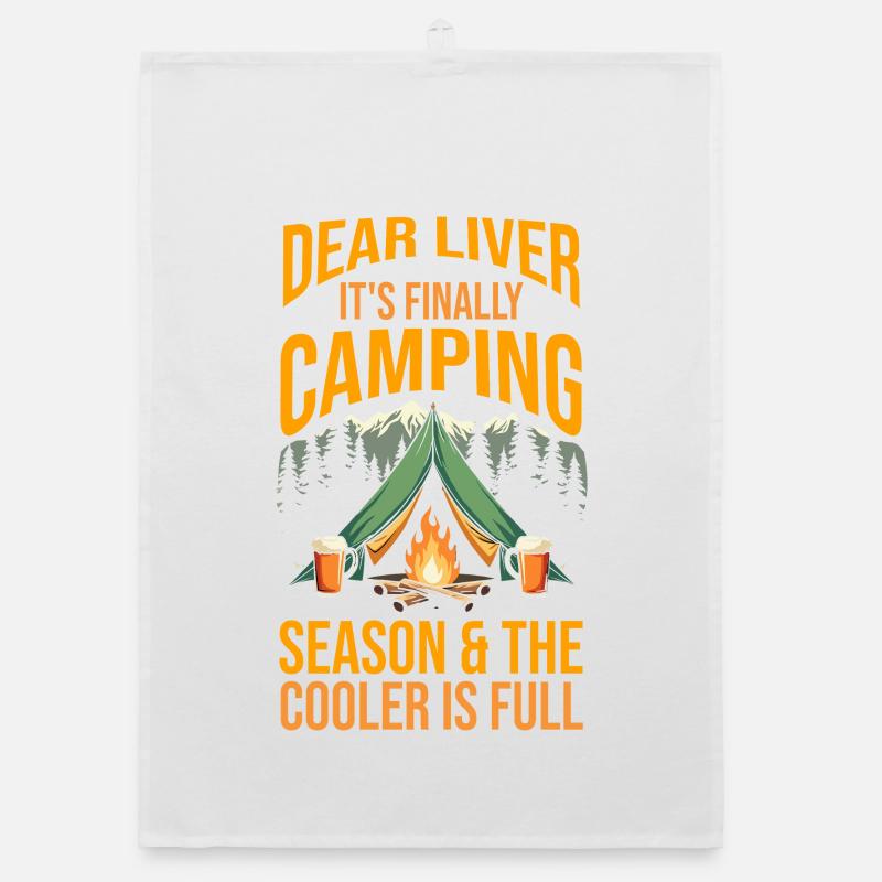 Camping Bonfire Camp Life Forest Camper Organic dish towel