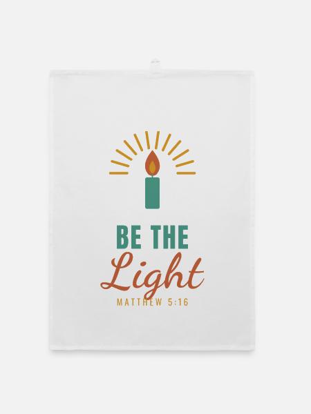Be The Light – Matthew 5:16 Christian - Organic Geschirrtuch - Weiß - Vorne