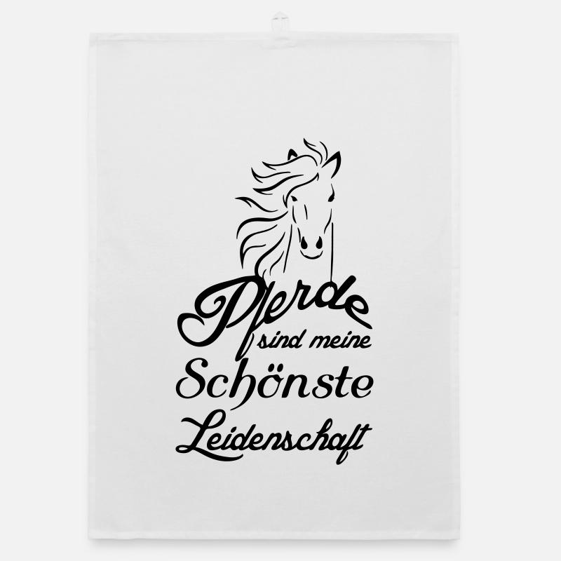 Pferde Pferd Reiten Reiter Liebe Geschenk - Organic Geschirrtuch - Weiß