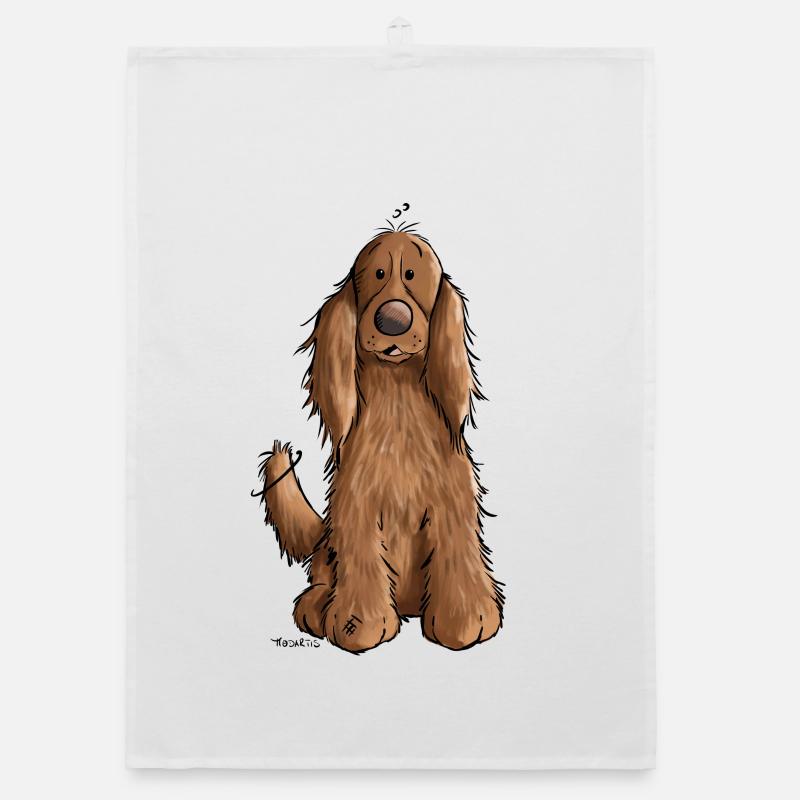 Cocker Spaniel mach Sitz Organic Geschirrtuch