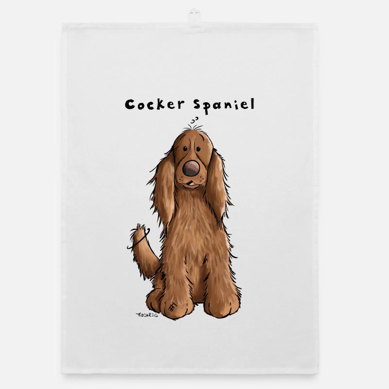 Der Cocker Spaniel - Organic Geschirrtuch - Weiß