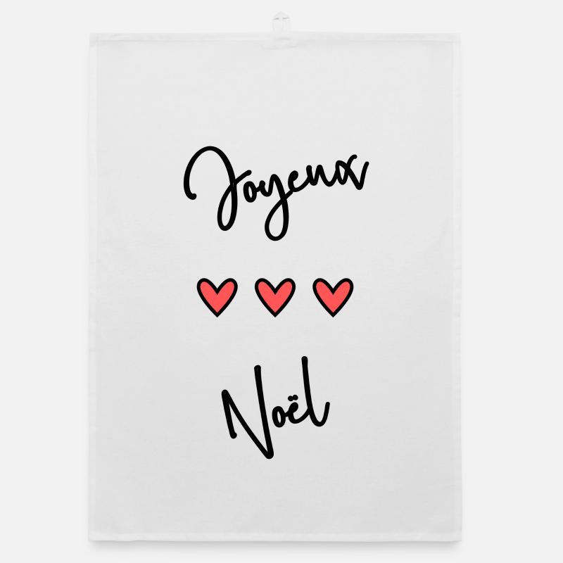 JOYEUX NOËL. NOËL. JOYEUX NOËL. MERRY CHRISTMAS Torchon bio