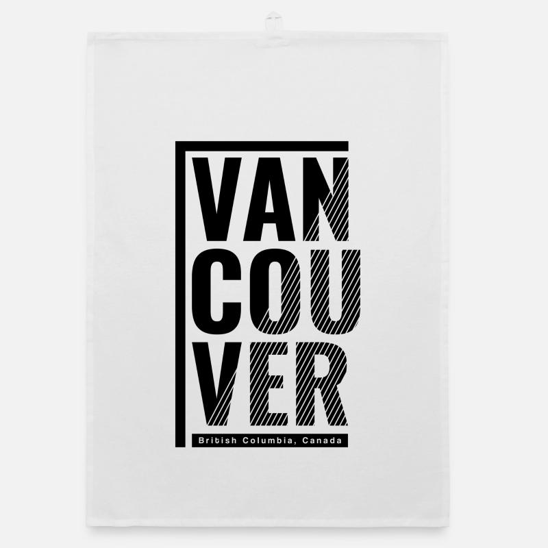 Graphique de Vancouver avec rayures et étiquette Torchon bio